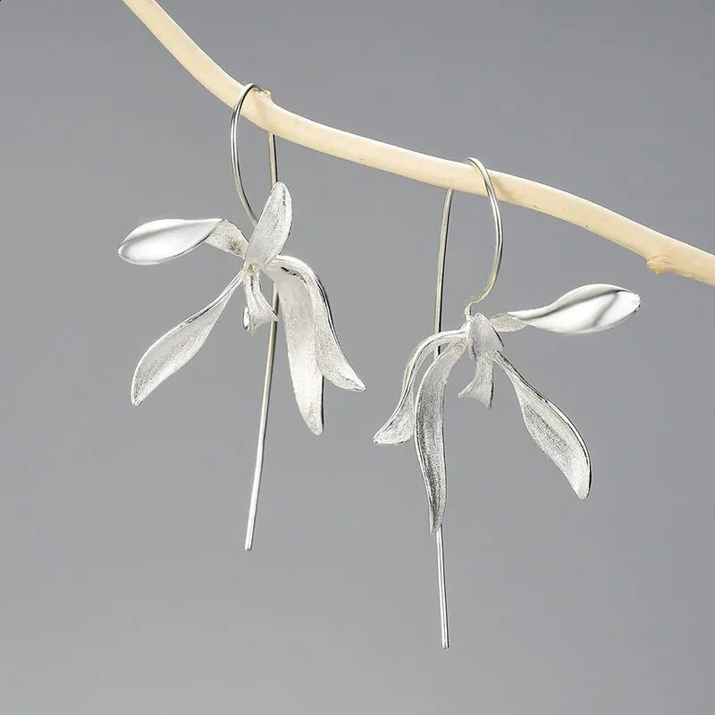 Elegant Simple Orchid Dangle Earrings Fashion Flower Earring Jewelry Women for Four Season Commuting 241225