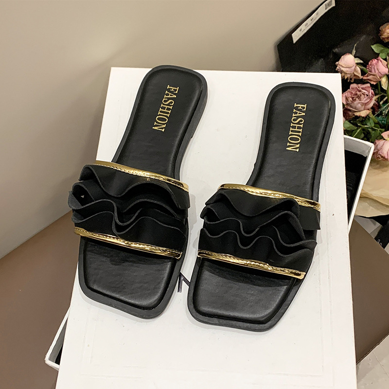 hot Women Slippers Flat Bottom Simple Design Versatile Plus Size Comfort Indoor Wear Triple Black Brown Beige White Free shipping