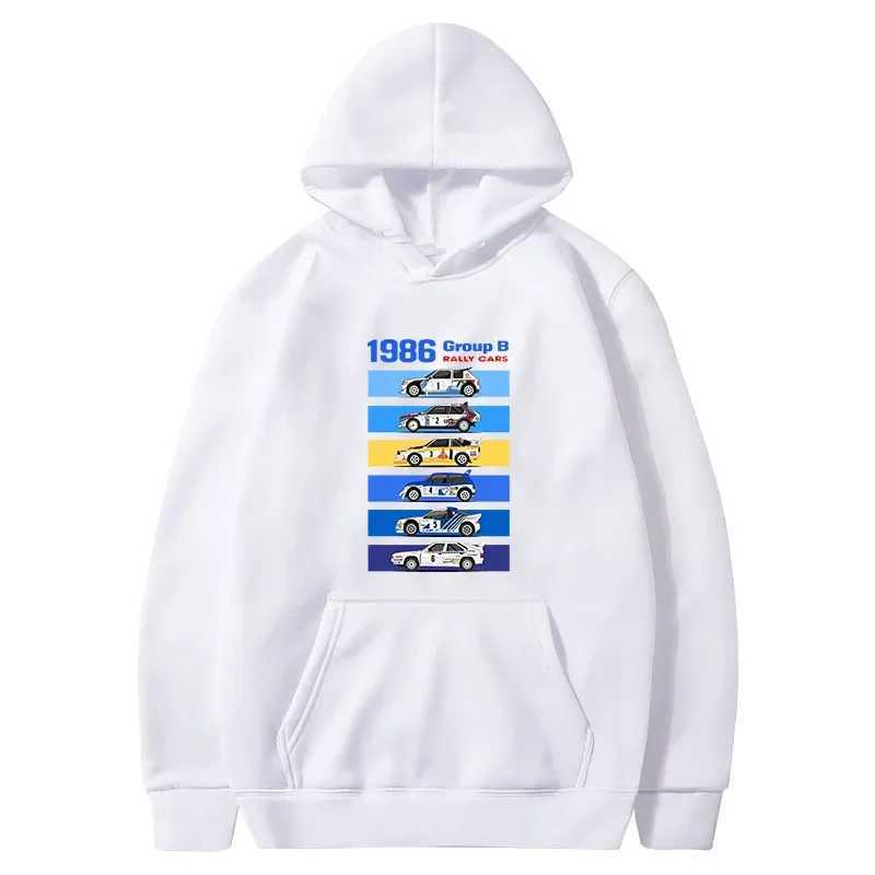 New mens hooded sweatshirt 986 sets B RALLY CARS printed hooded sweatshirt hot selling mens retro casual sportswear unisex long sleeved zipper W241230