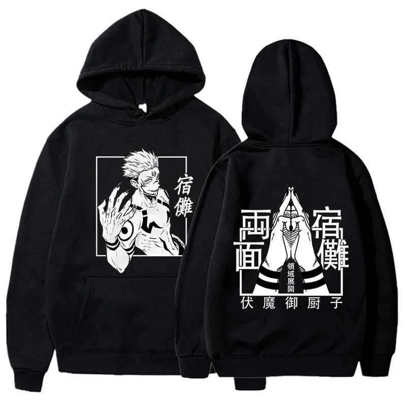 Jujutsu Kaisen Ryomen Sukuna Printed Hoodie Fashion Anime Graphic Wool Sleeping Mens Casual Loose Comfortable Hoodie W241230