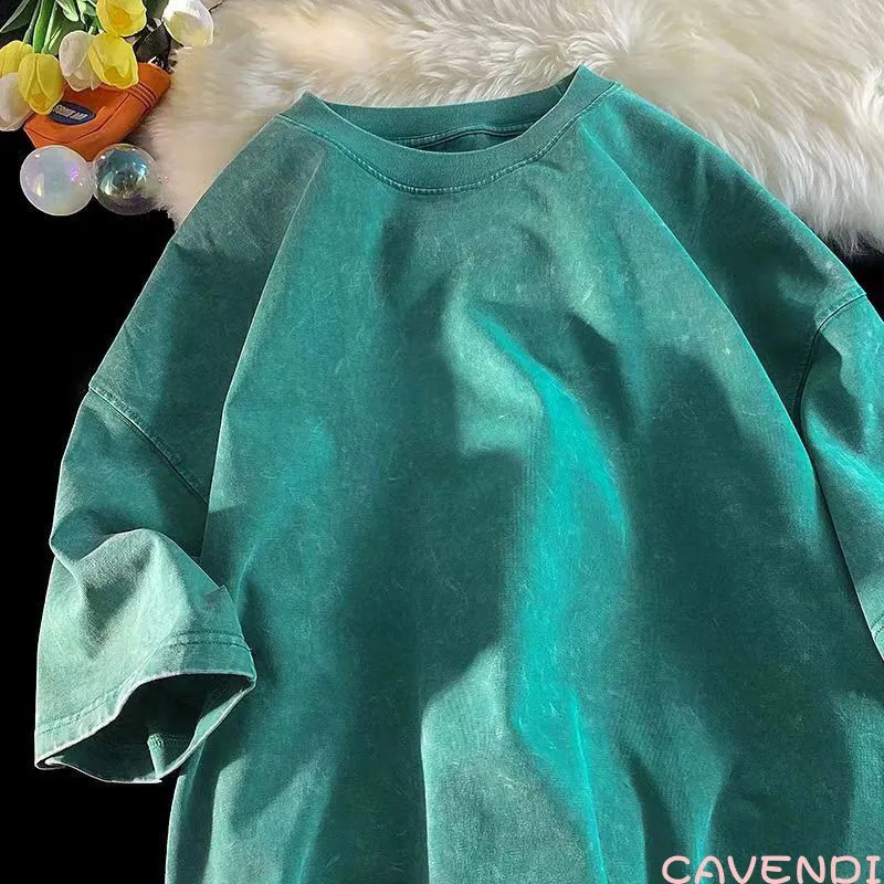 Mens Washed Vintage TShirts Street Hip Hop Retro Punk T Shirt women Harajuku Casual Cotton Short Sleeve Couple top y241223