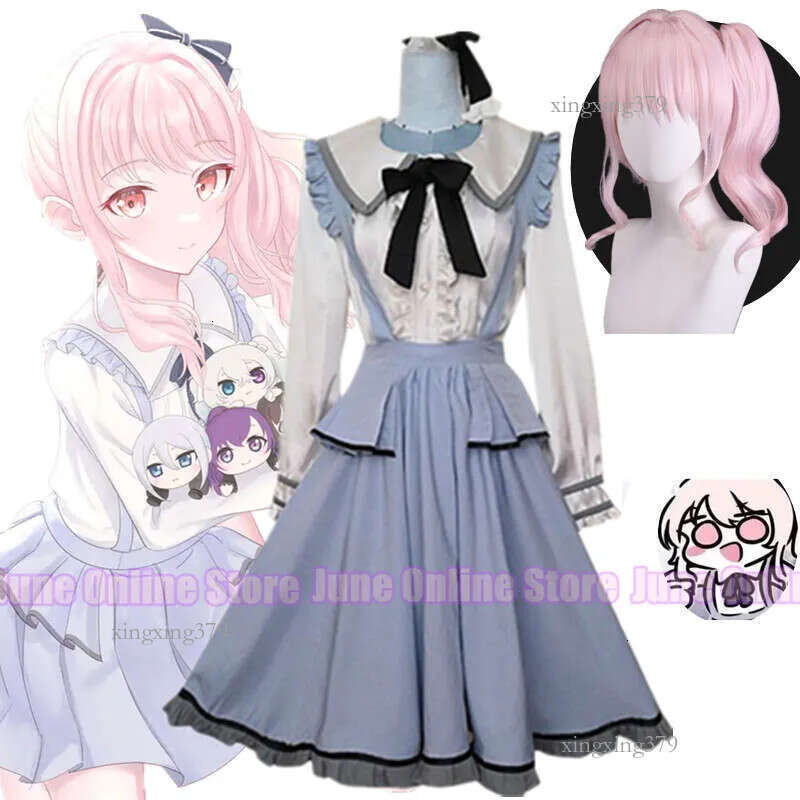 Anime Akiyama Mizuki Cosplay Maid Costume Project Sekai Colorful Stage Cute Girl Lolita Ruffle Dress Role-Playing Uniform