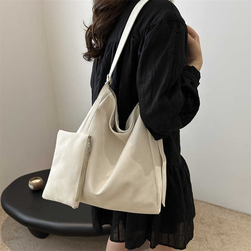 Fashionable two-piece temperament new minimalist large capacity commuting casual Korean style underarm shoulder tote bag 241230