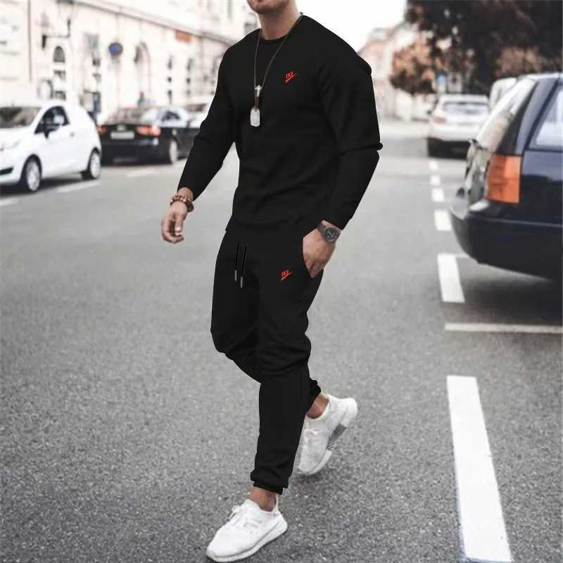Mens hooded sweatshirt sweater set and warm jacket spring autumn winter brand 2024 mens sportswear W241230