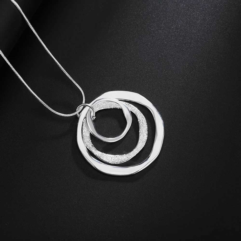 Charms Nobel 925 sterling silver Bohemian three circle pendant necklace for womens fashion weddings jewelry parties Christmas gifts W241230