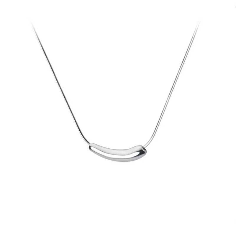 925 sterling silver necklace womens exquisite jewelry wedding decoration geometric tube pendant bead necklace wholesale W241230