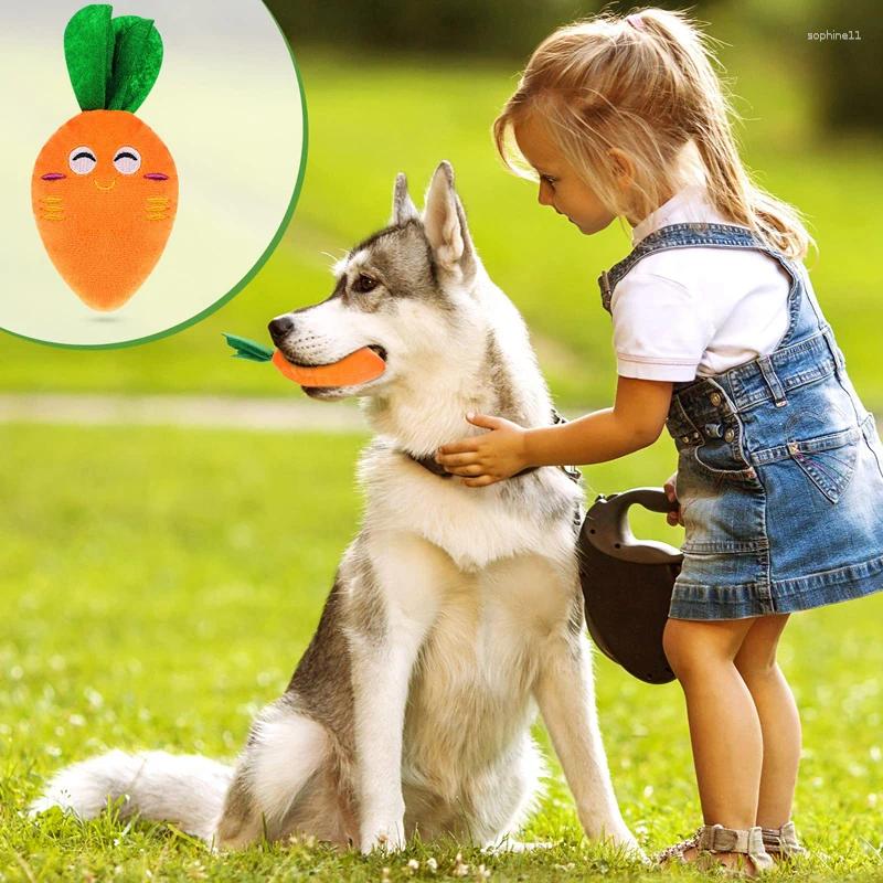 Update Dog Squeaky Carrot Toys Plush Stuffed Soft Puppy Chew Interactive Pet Supplies For Small Medium Dogs Dental Care