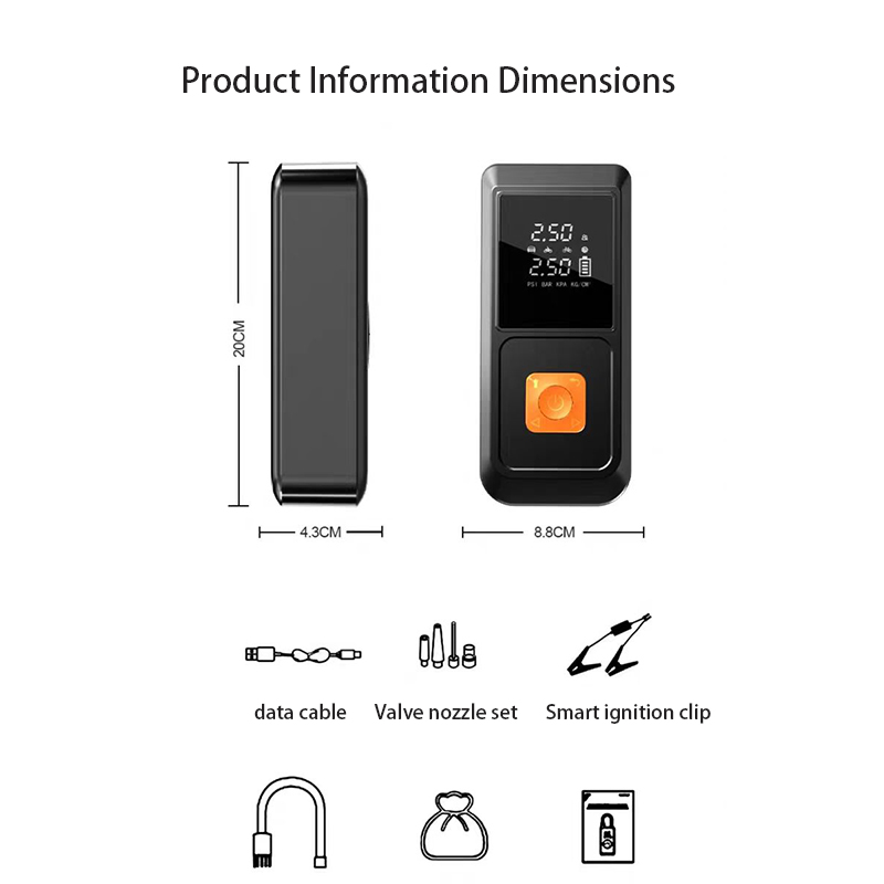 4000A 150PSI portable jump starter battery pack (up to 10.0L gas /8.0L diesel), 12V jump starter for car battery, with large LCD screen and flashlight