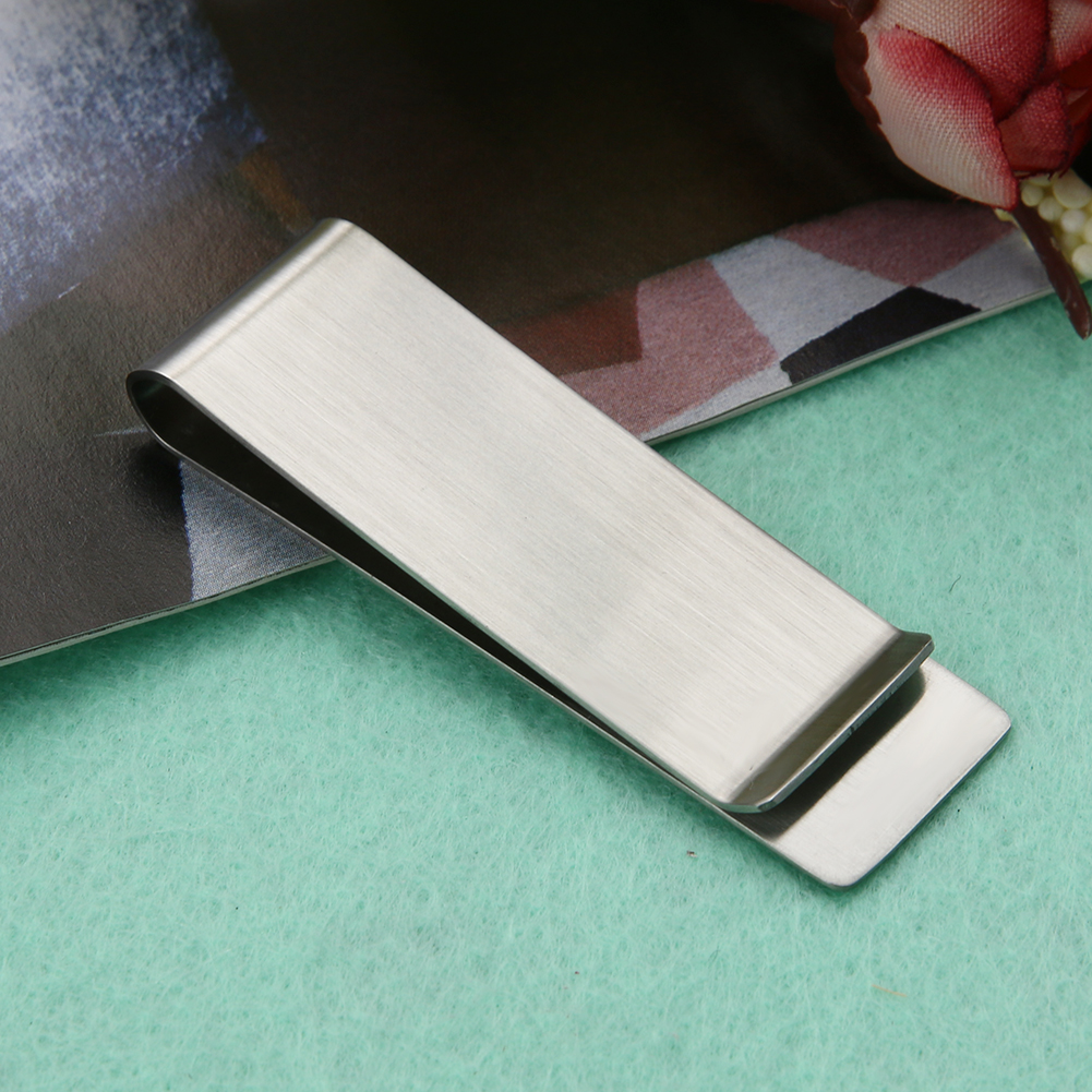 Mini Ready Money Folder Stainless Steel ID Card Pocket Holder Anti-lost Bifold Money Clamps Durable Simple for Outdoor Travel