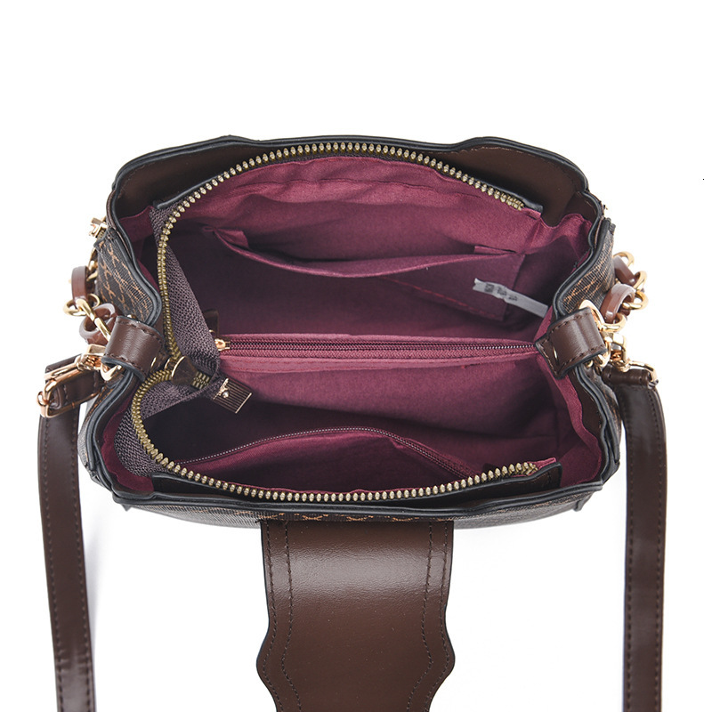 New Women Handbag Design Bucket Crossbody Flip Check Print Large Capacity Single Shoulder Straddle Bag