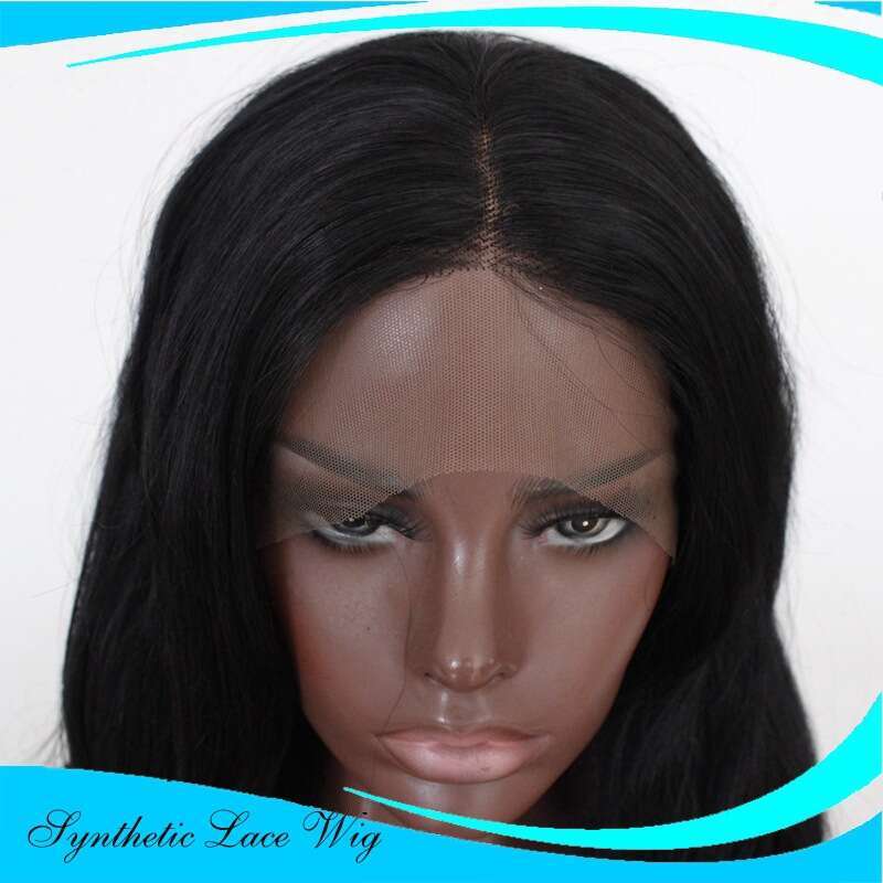 Lace Front Wig Cover T Shape 13 * 2.5 Hand Woven Black Wavy Synthetic Headband, T-Shaped Lace Wig Kq2 Kq2