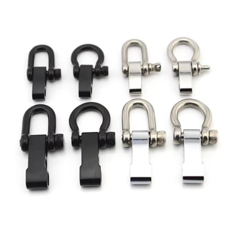 stainless steel 5mm adjustable D shackle clasp with screw pin for survival bracelet