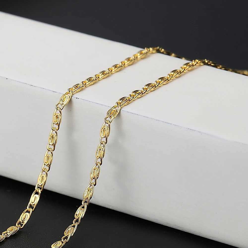 925 sterling silver 16/18/20/22/24 inch gold 2MM chain necklace suitable for fashionable wedding gifts and jewelry for women and men W241230