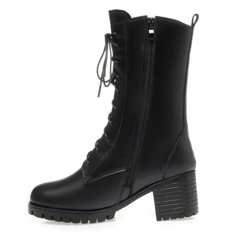 AIYUQI Women's Snow Boots Non-slip Work Boots Women Large Size Winter Warm Motorcycle Boots Girls Ankle Boots