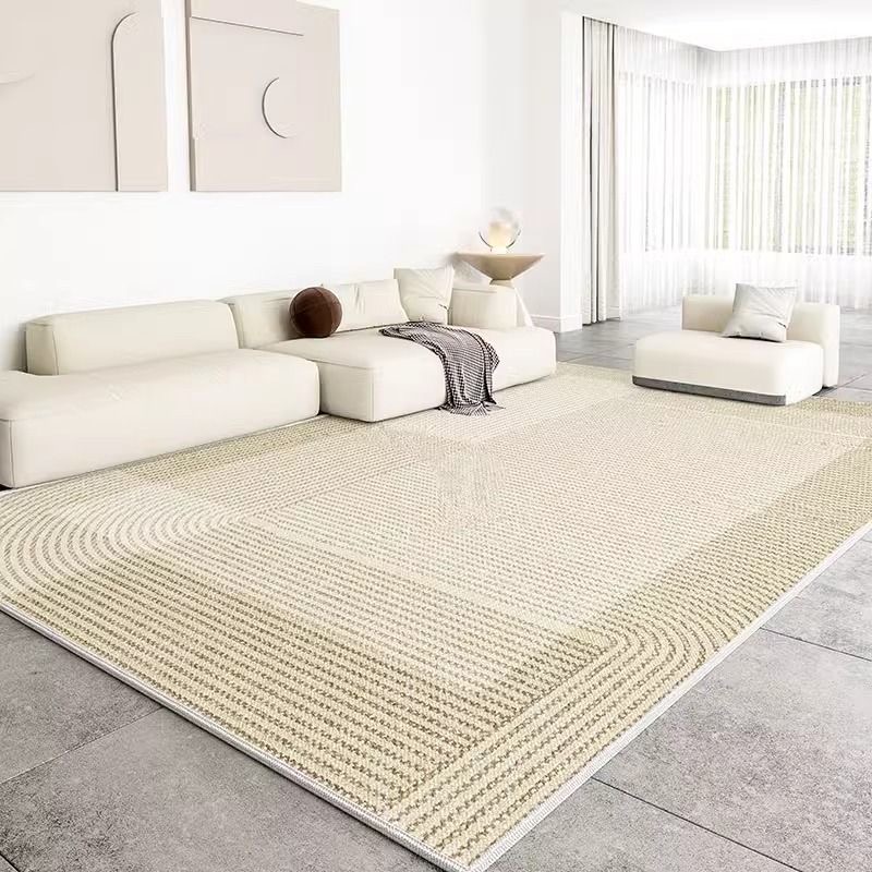 4571-389.-53.8-GZX-Minimalist Solid Color Carpet Living Room Sofa Large Area Decorative Rug Bedroom Lines Polyester Thickened Furry Home Floor Mats
