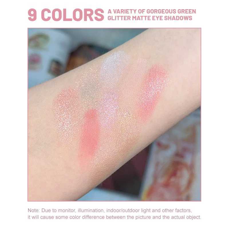 9-Color Pink Eyeshadow Palette Matte and Shimmery Glitter Shades for Highly Pigmented Look Glamorous Eyes for Music FestivalsXJ241230