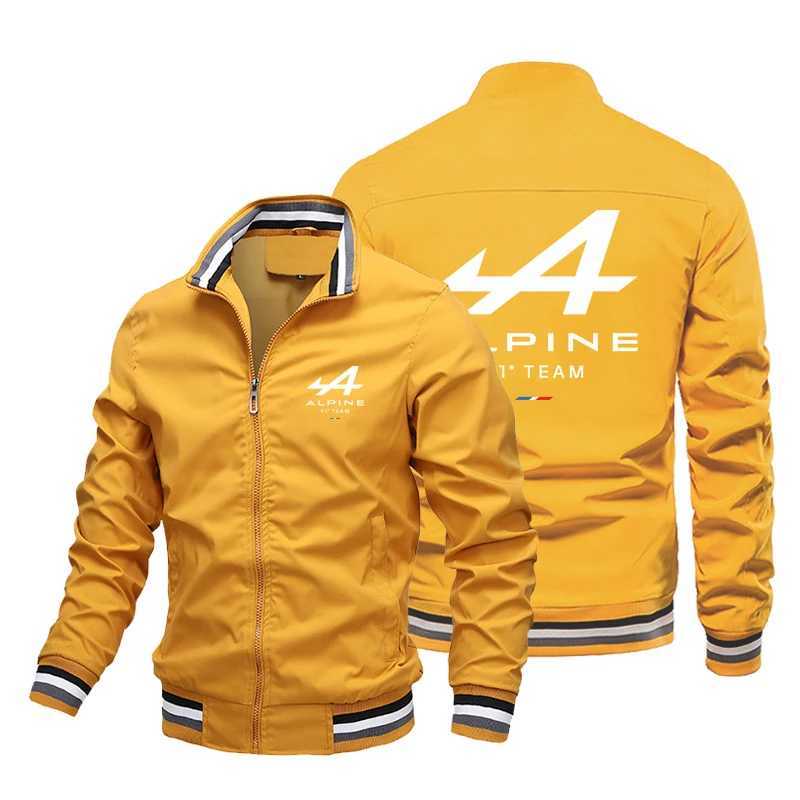 Men's Jackets New Alpine F1 team zipper jacket sports jacket outdoor car jacket Alpine mens jacket mens pocket casual spring and summer J241210