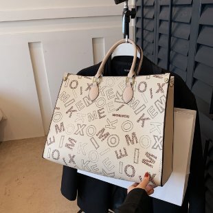 Light luxury high-quality tote bag for women 2024 new fashion, simple and trendy letter printed handbag