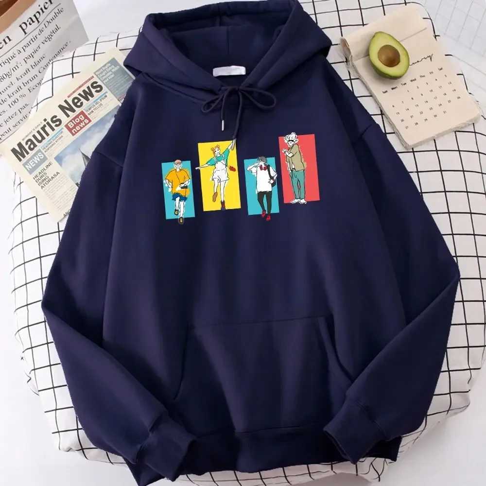 Mens Autumn/Winter Wool Hoodie Jujutsu Kaisen Manga Anime Printing Hoodie Pocket Zipper Clothing Fashion Warm Hoodie W241230