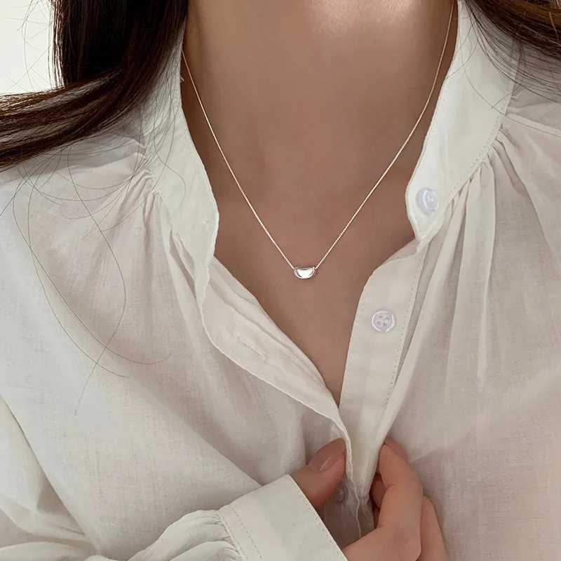 925 sterling silver geometric necklace simple style charm pendant necklace Birtay party gift exquisite jewelry for women W241230