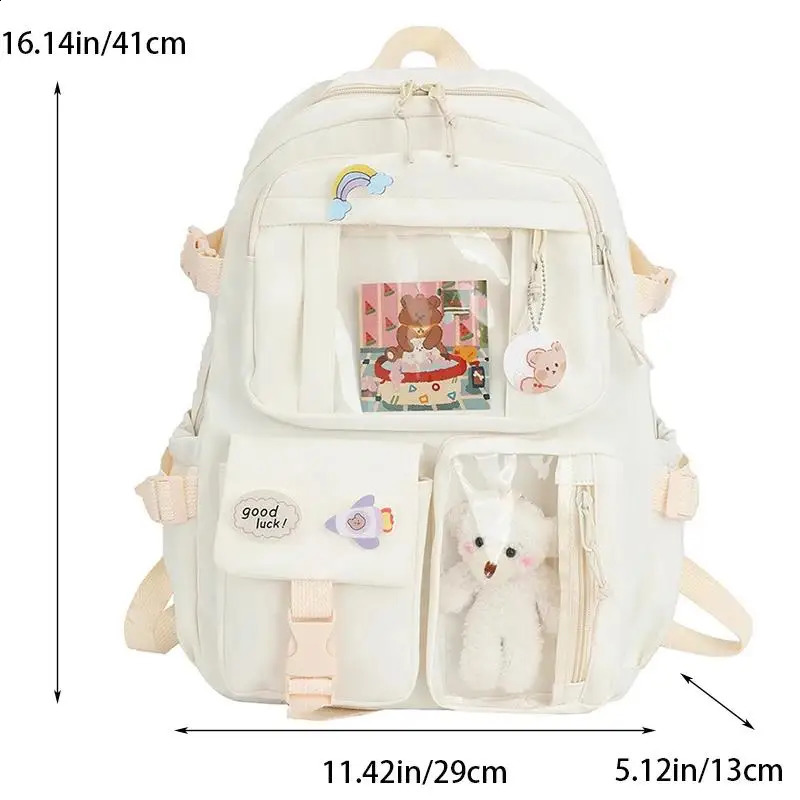 Girls Backpack Cute School Bags For Student Teens Girls Pockets Women Laptop Backpack Harajuku 241230