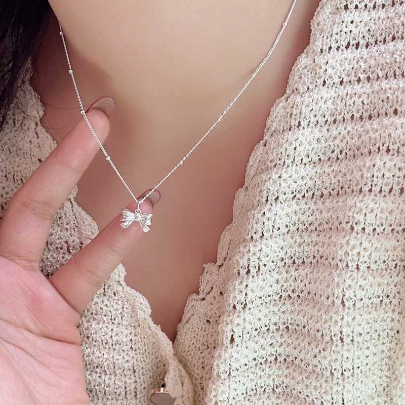 Silver Butterfly Necklace Womens Crystal Zircon Pendant Necklace Womens Crystal Necklace Party Jewelry W241230