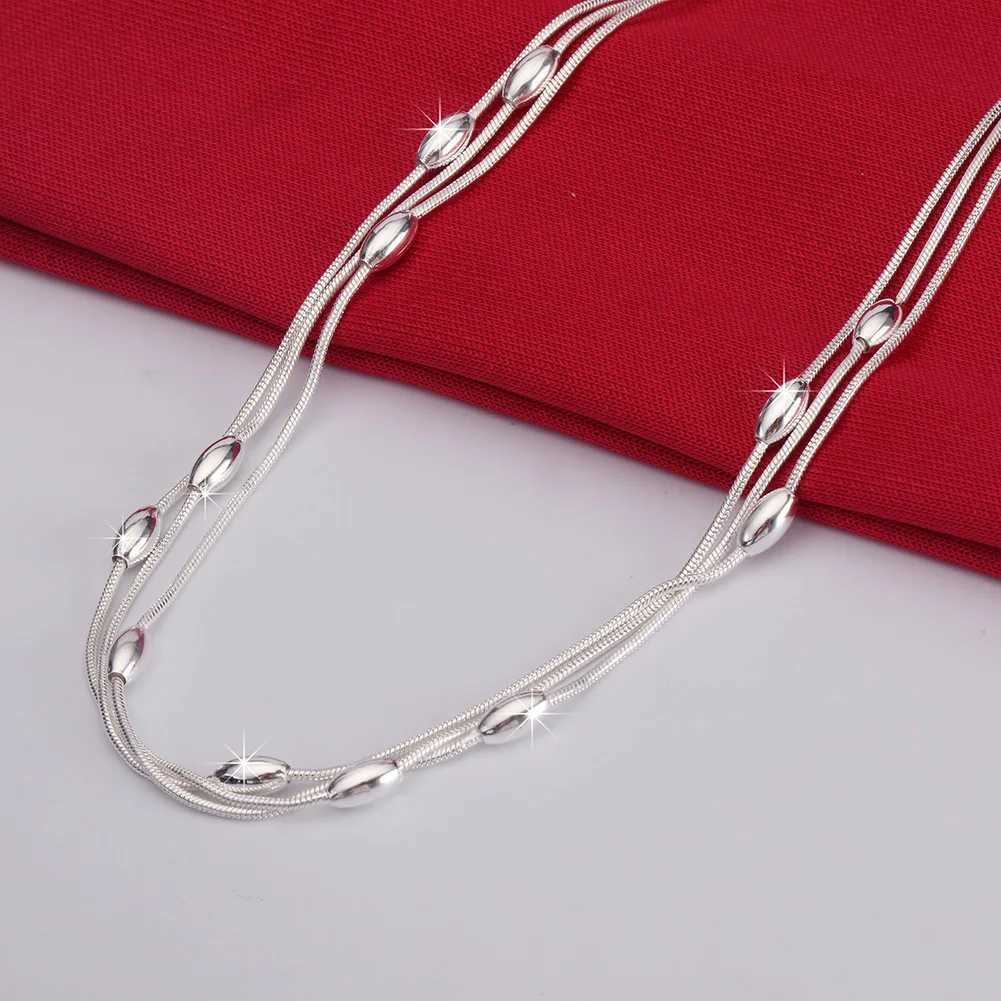 925 sterling silver charm bead necklace suitable for womens luxury fashion parties weddings jewelry Christmas gifts W241230