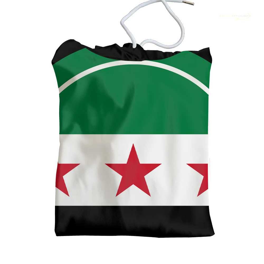 Syrian flag sport mens sportswear fashionable casual geometric pattern hooded printed street clothing plus size unisex zipper mens gift W241230