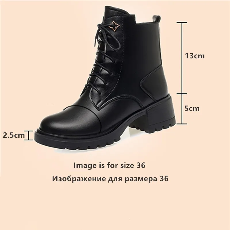 AIYUQI Women's Winter Boots Genuine Leather Women's Snow Booties Large Size Non-Slip Mom Boots Women