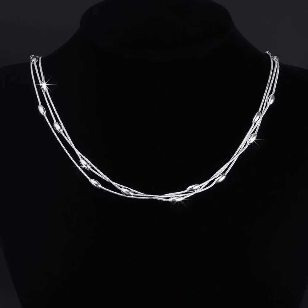 925 sterling silver charm bead necklace suitable for womens luxury fashion parties weddings jewelry Christmas gifts W241230