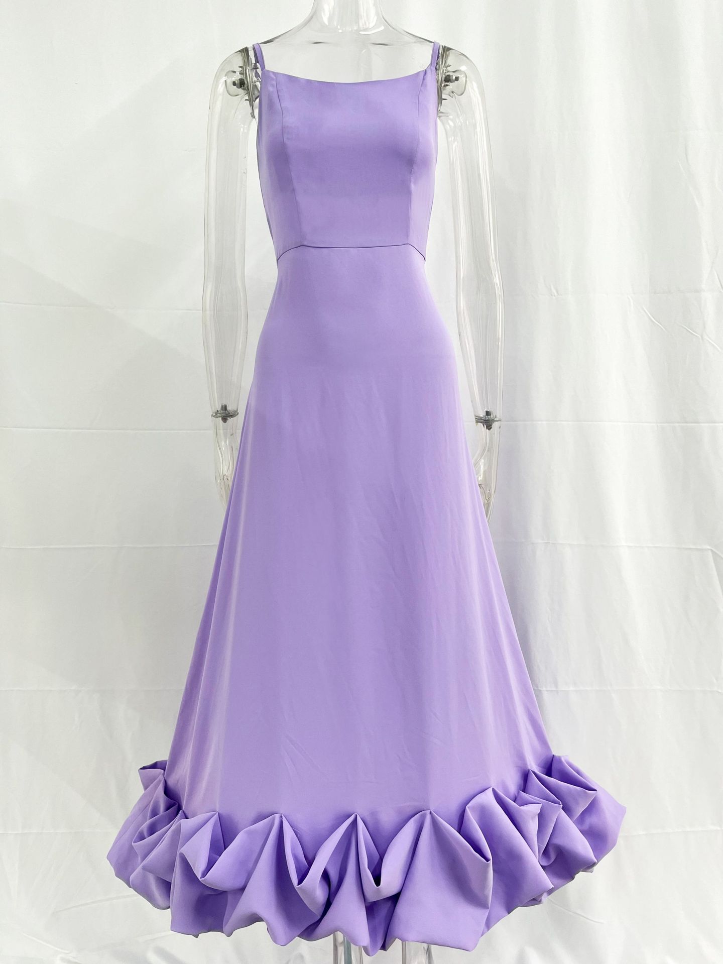 Casual Dresses Elegant Women Spaghetti Strap Party Evening Sexy Corset Ruched Graduation Gala Dress tail Guest Long Robe Prom Gown