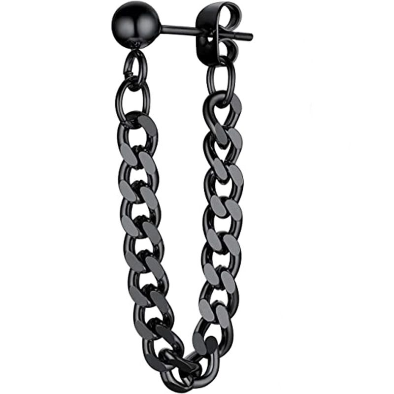 Trendsetting Men's Jewelry - European/American Inspired Black & Silver Earring Set with Durable Materials