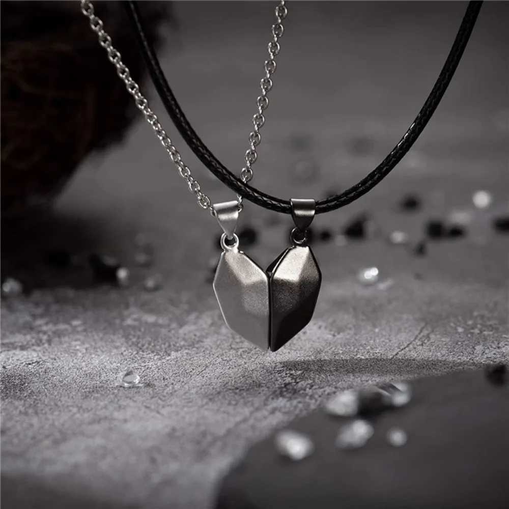 Charming couple heart magnetic necklace elegant Kravik zipper engagement wedding necklace anniversary gift W241230