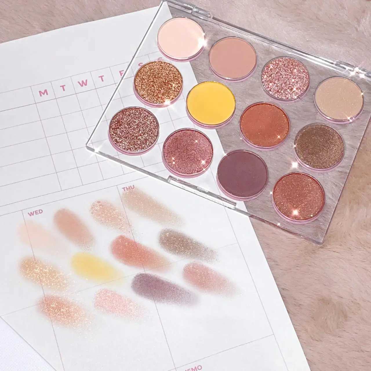 Clear Acrylic 12 Color Eyeshadow Palette lescent Matte Milk Tea Earth Tone Affordable EyeshadowXJ241230