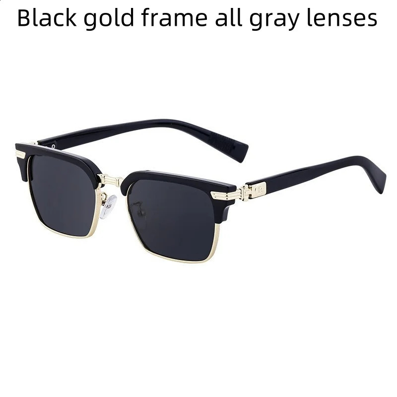 Fashion Retro Square Frame Sunglasses For Men With Brow Bar Suitable For Fishing And Driving UV Protection Sunglasses 241230