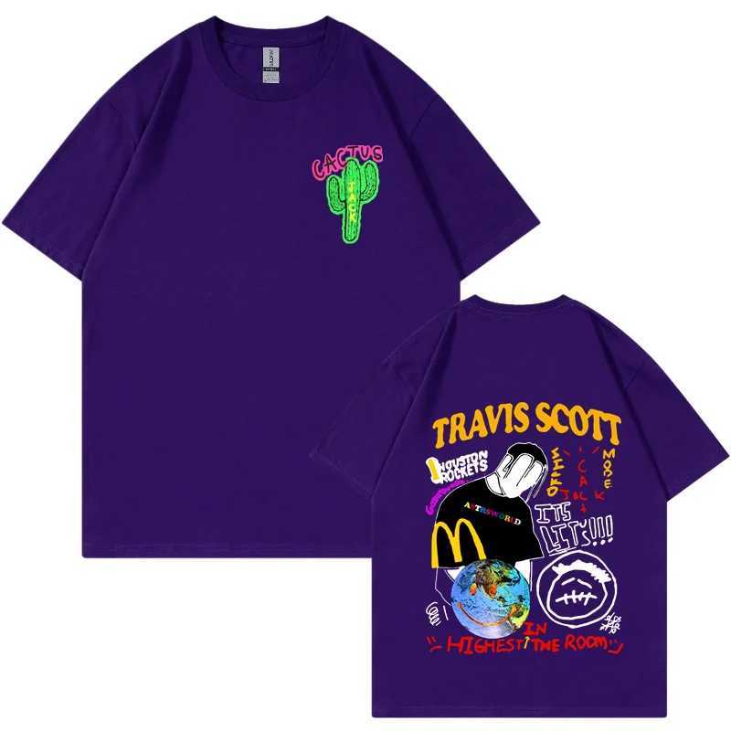 New Fashion Hip Hop T-shirt Mens ASTROWORLD Harajuku T-shirt Your Letter Printed T-shirt Here Top W241230