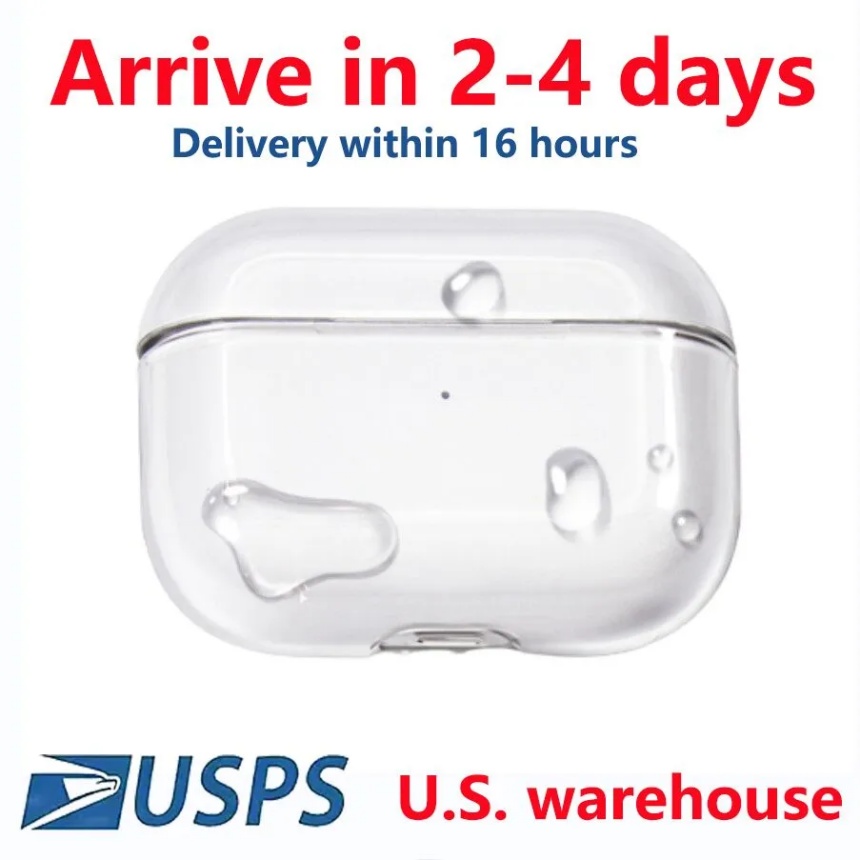 USA Delivery ANC Noise Canceling pods pro 2 air 4 3 pro Max Earphones Bluetooth Headphone Accessories Silicone Protective Cover Wireless Charging Shockproof Case
