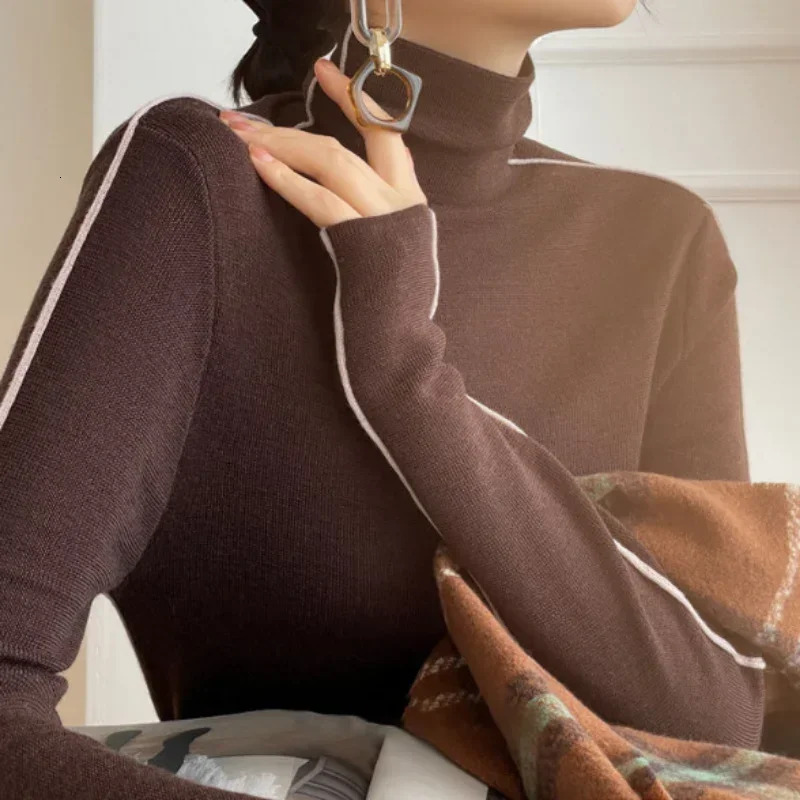 Neploe Haruku Street Turtleneck Black Sweaters Mujer Spring Long Sleeve Tops Women Y2k Slim Fit Bottoming Knitted Pullover