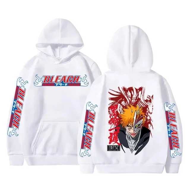 Anime bleached hoodie graphic Kurosaki Ichigo printed hoodie sweater unisex fashion casual sportswear zipper top W241230