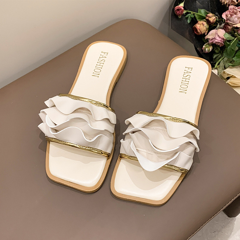 hot Women Slippers Flat Bottom Simple Design Versatile Plus Size Comfort Indoor Wear Triple Black Brown Beige White Free shipping