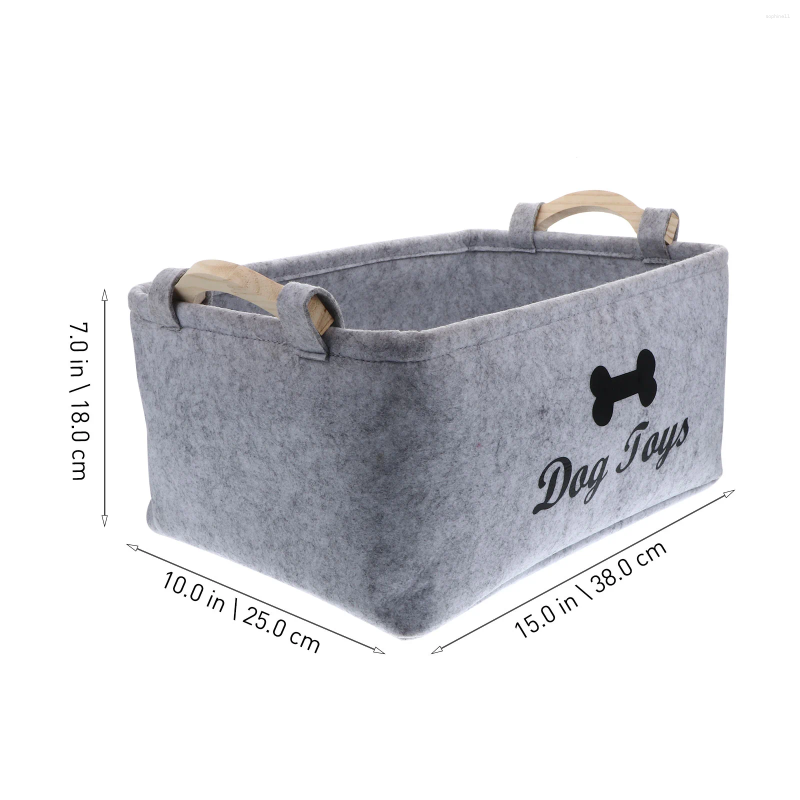 Update Dog Toy Basket Pet Storage Box Bin Organizer Toys Felt Cat Accessory Container Bins Baskets Accessories Containers Organizing