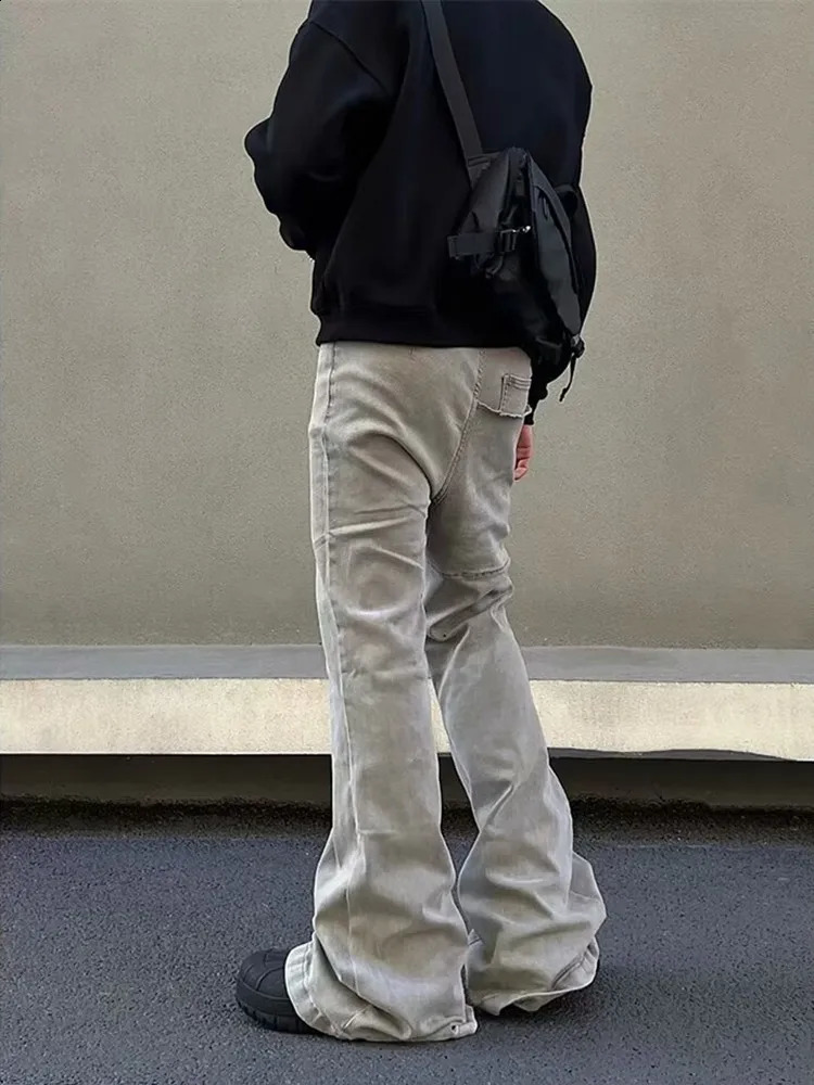 2024 Cyber Y2K Fashion Baggy Stacked Flare Jeans Pants Men Clothes Streetwear Rock Vintage Long Trousers Ropa Hombre 241224