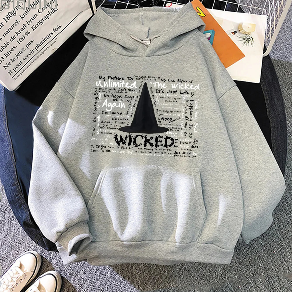 Wicked Fantasy List of Songs Hoodies Autumn Aesthetic n Creative Pullovers Chic Women Men Sudaderas Y2K Casual Sweatshirt 241230