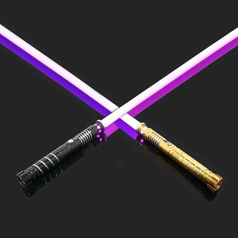 RGB metal lightsaber laser sword Rave lightsaber Ada lightstick role-playing military knife De Luz toy LED flash weapon Y241230