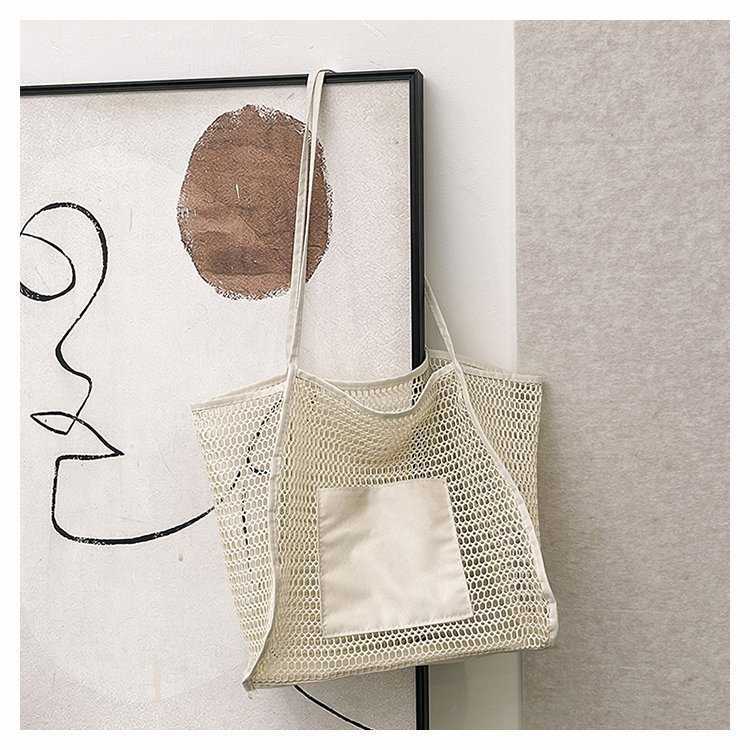 Women's One Shoulder Crossbody Straw Woven Bag, Women's Beach Bag, New Women's Tote Bag, Large Capacity Hollowed Out Handbag