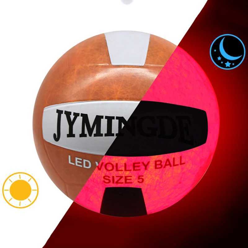 Glow in the Dark Volleyball Ball LED Light Up Rubber Volleyball Size 5 Training Balls Waterproof Luminous Beach Volleyball BallsXJ241230