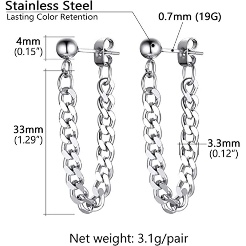 Trendsetting Men's Jewelry - European/American Inspired Black & Silver Earring Set with Durable Materials