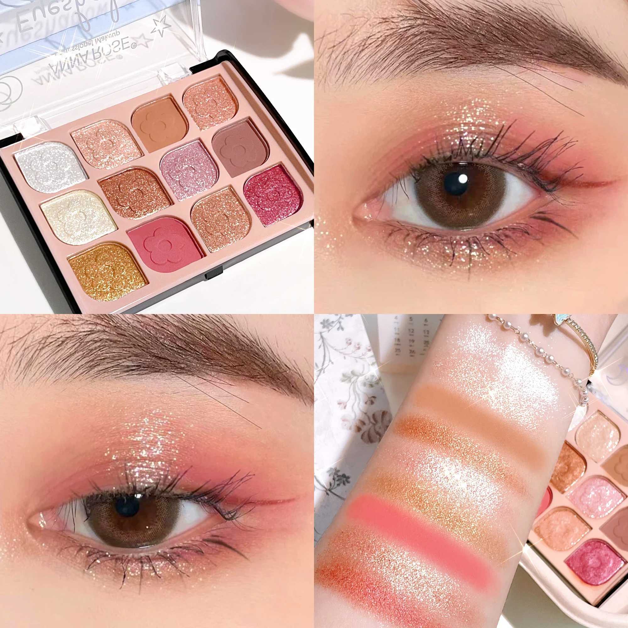 12-Color Eyeshadow Disc l B High-gloss Grooming Aegyo Sal Integrated Eyeshadow Disc Eyeshadow Makeup Disc.XJ241230