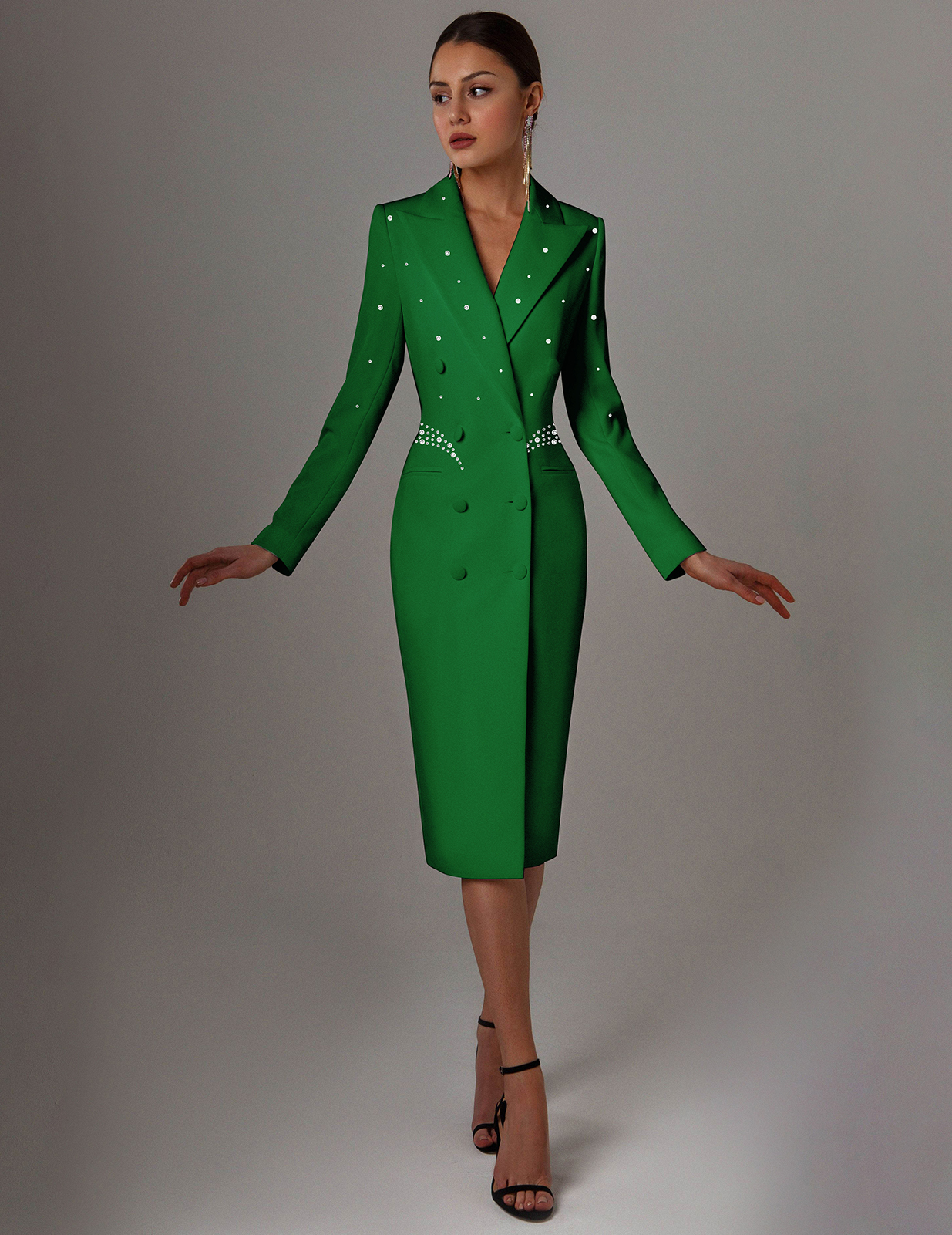 Candy Color Crystal Beading Women Blazer Dress Slim Fit Prom Birthday Party Formal Wear Custom Made Outfit Jacket 1 Pieces