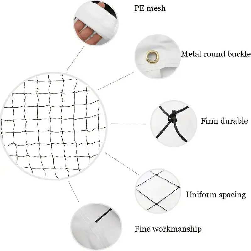 Volleyball net four sided wrapped steel wire portable beach volleyball netTeam sports equipmentXJ241230